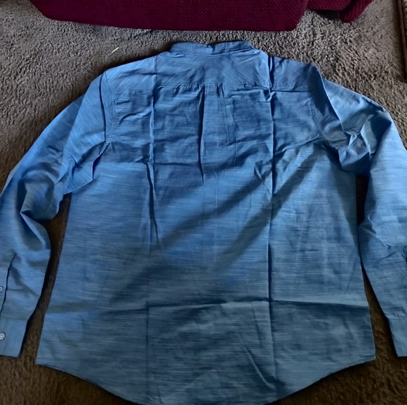 Original Penguin Slub Textured Button Down Shirt Men XL Deep Water Blue NWT. - Picture 4 of 9